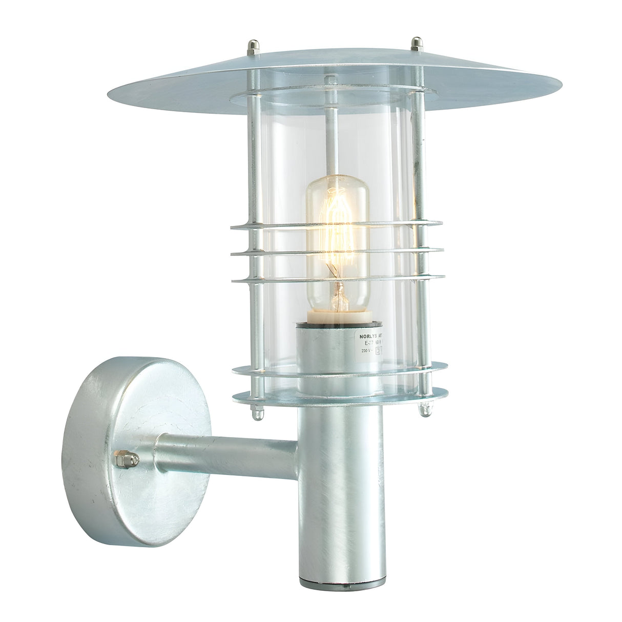 Stockholm 1 Light Wall Lantern - Galvanised