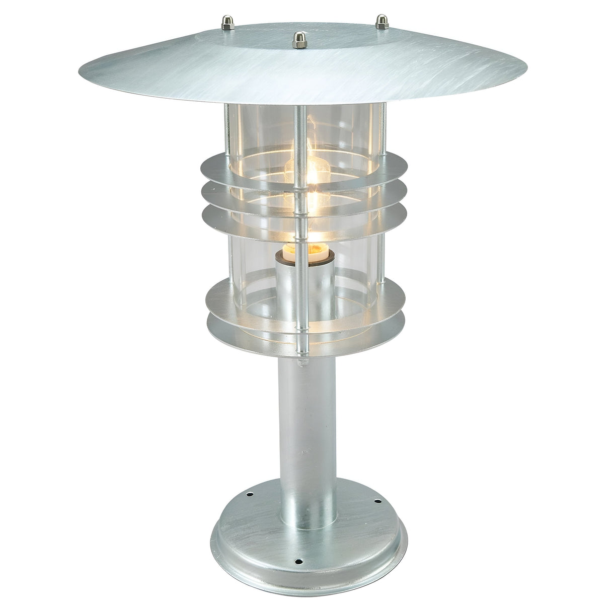Stockholm 1 Light Grande Pedestal - Galvanised