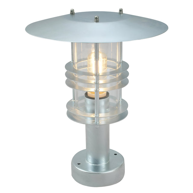 Stockholm 1 Light Pedestal - Galvanised