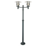 Stockholm 2 Light Twin Lamp Post - Black