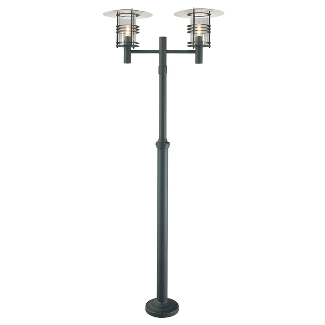 Stockholm 2 Light Twin Lamp Post - Black