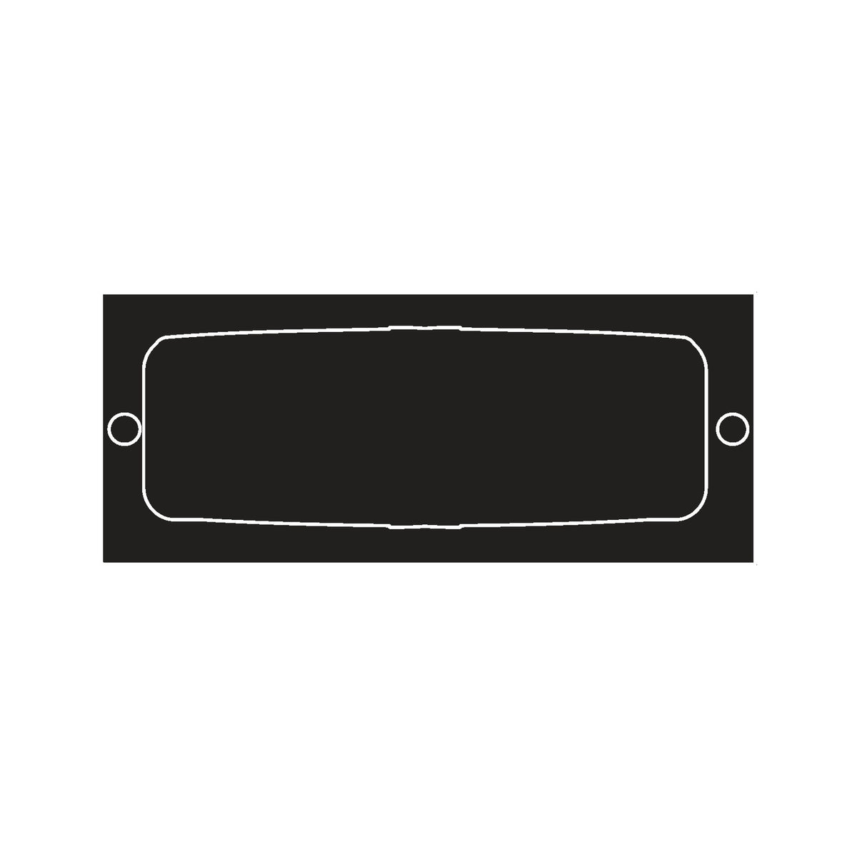 Stainless steel outdoor brick light with a rectangular flush frame and plain opal face, recessed wall design shown as a white line outline on a black background.