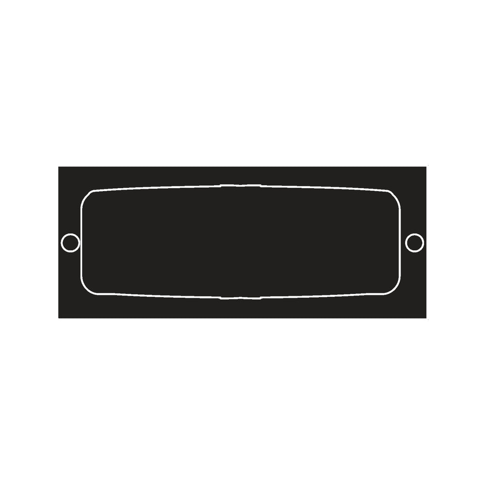 Stainless Steel Outdoor Brick Light with rectangular recessed body, barred opal face and two mounting holes, shown as a black silhouette with white outline on a plain background.