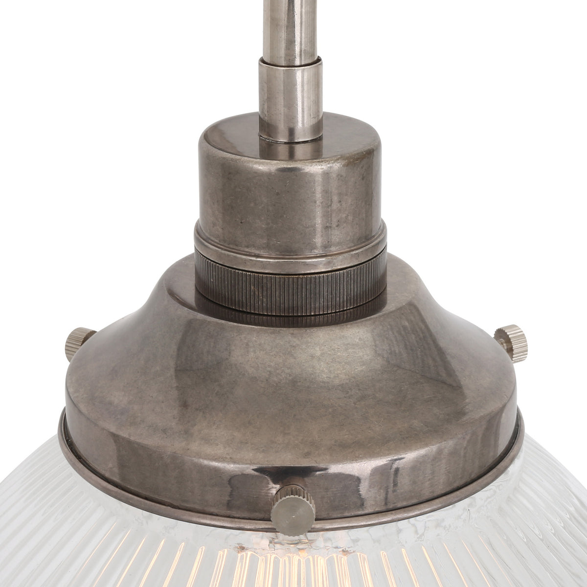 Stanley Ribbed Glass Globe Wall Light - 20cm