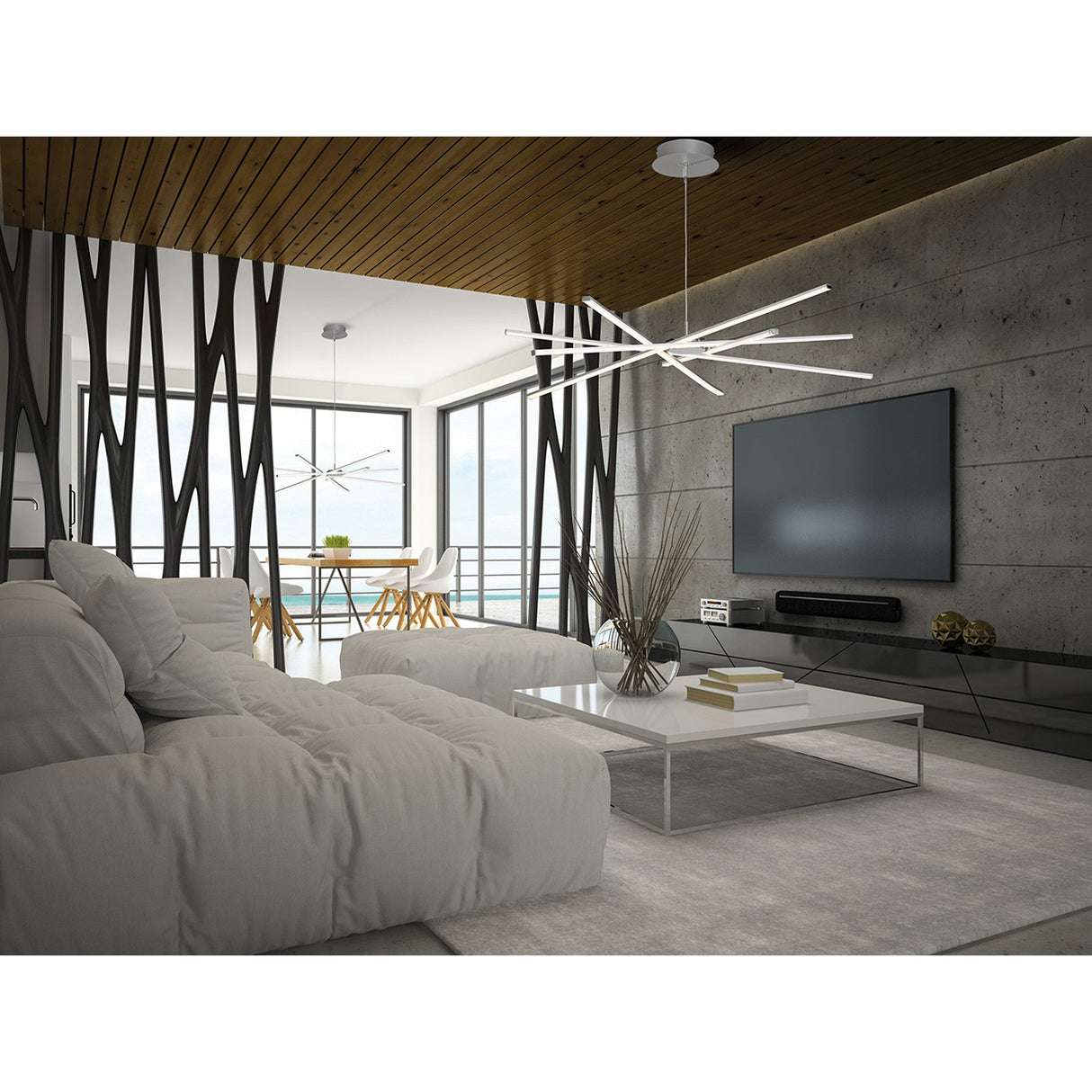 Star 103.3cm Dimmable LED Chandelier 60W 3000K - Chrome