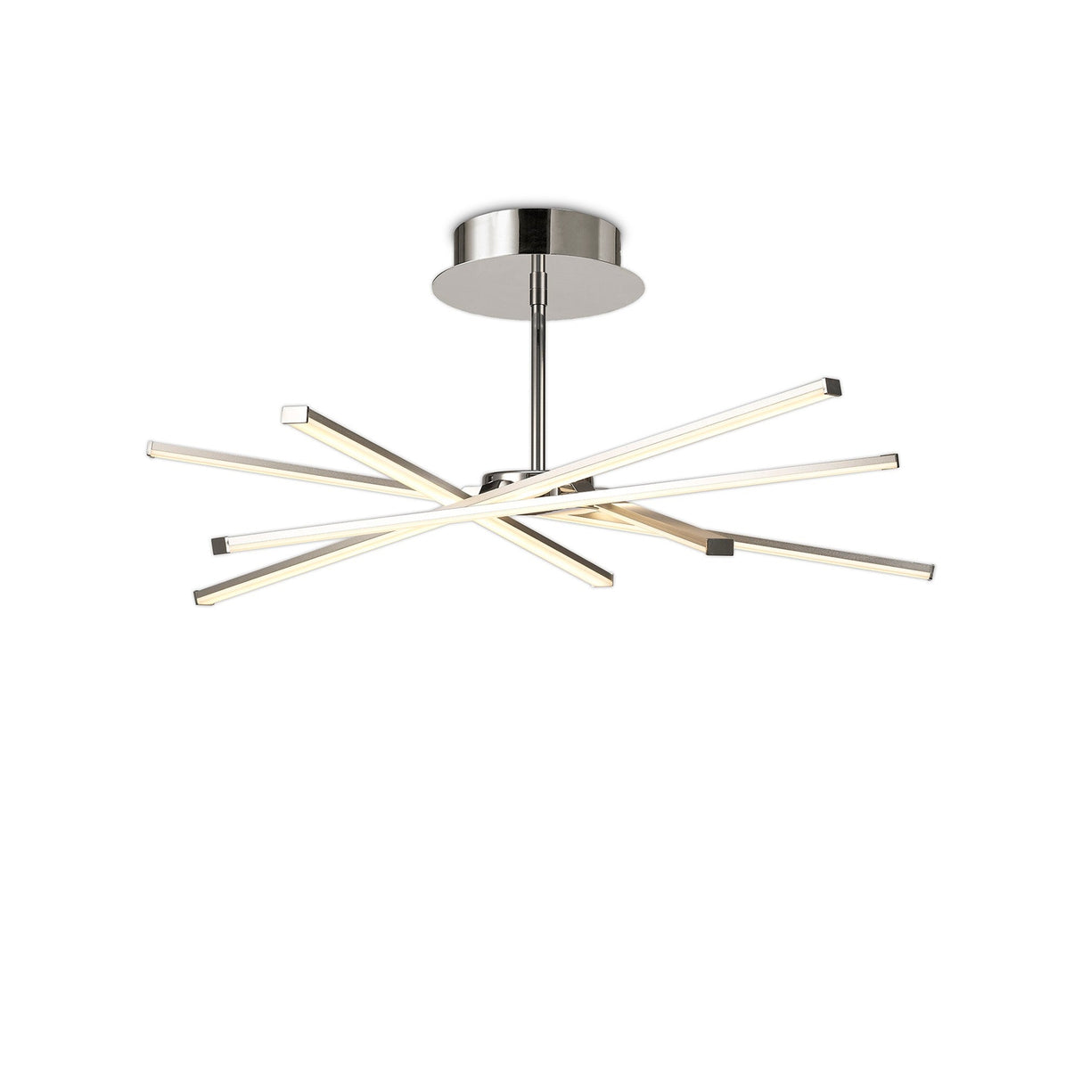 Star Dimmable LED Semi-Flush Ceiling Light 42W 3000K – Silver & Chrome