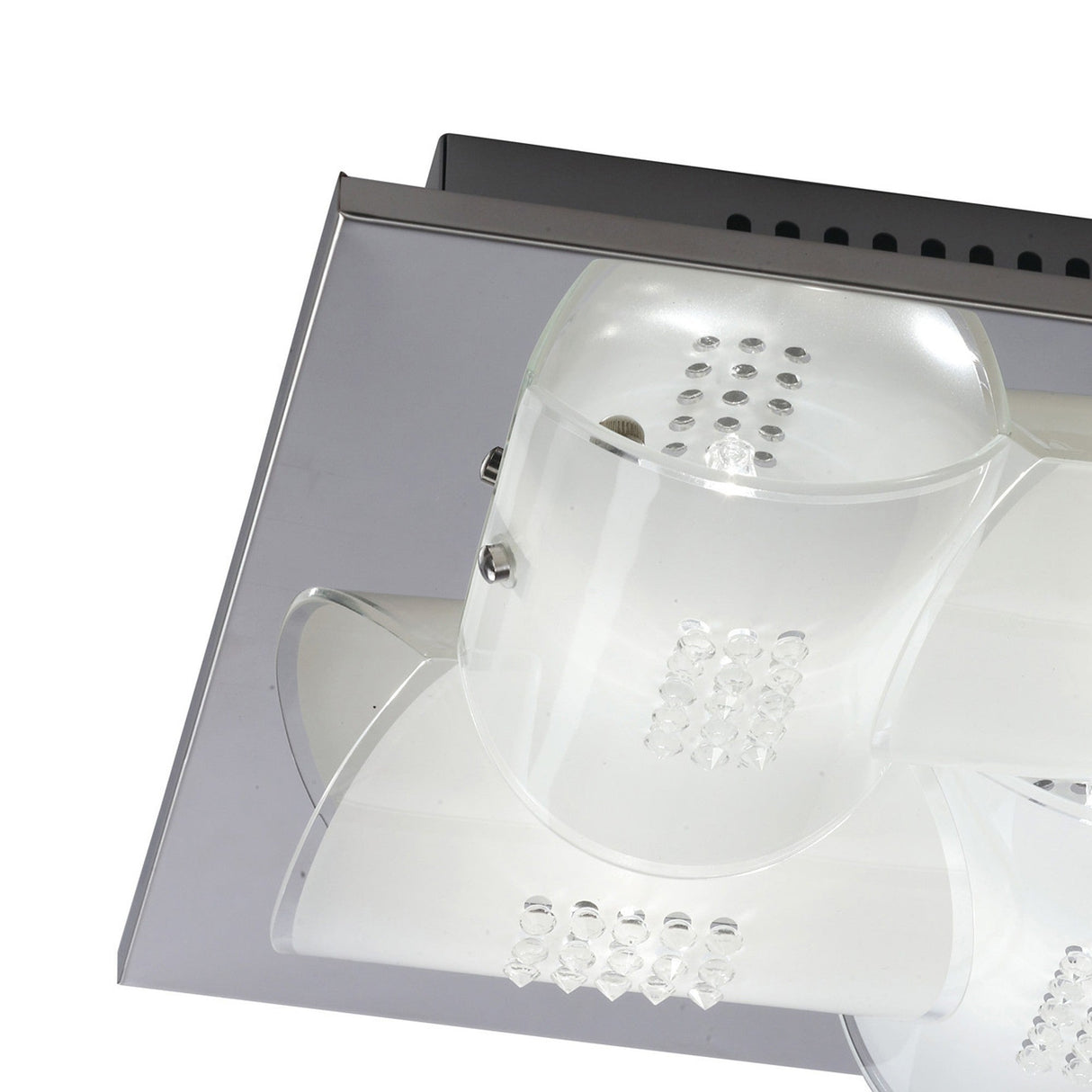 Starlis 4 Light Crystal/Glass Flush Ceiling Light – Chrome