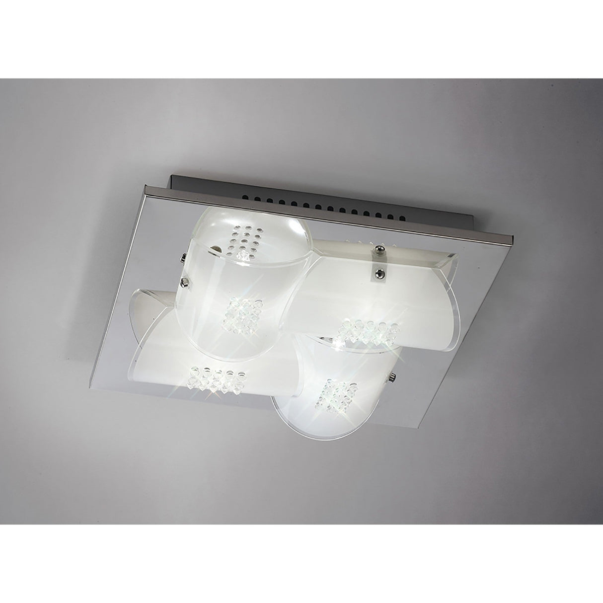 Starlis 4 Light Crystal/Glass Flush Ceiling Light – Chrome