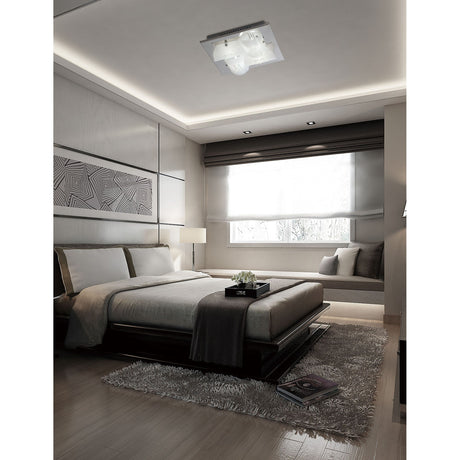 Starlis 4 Light Crystal/Glass Flush Ceiling Light – Chrome