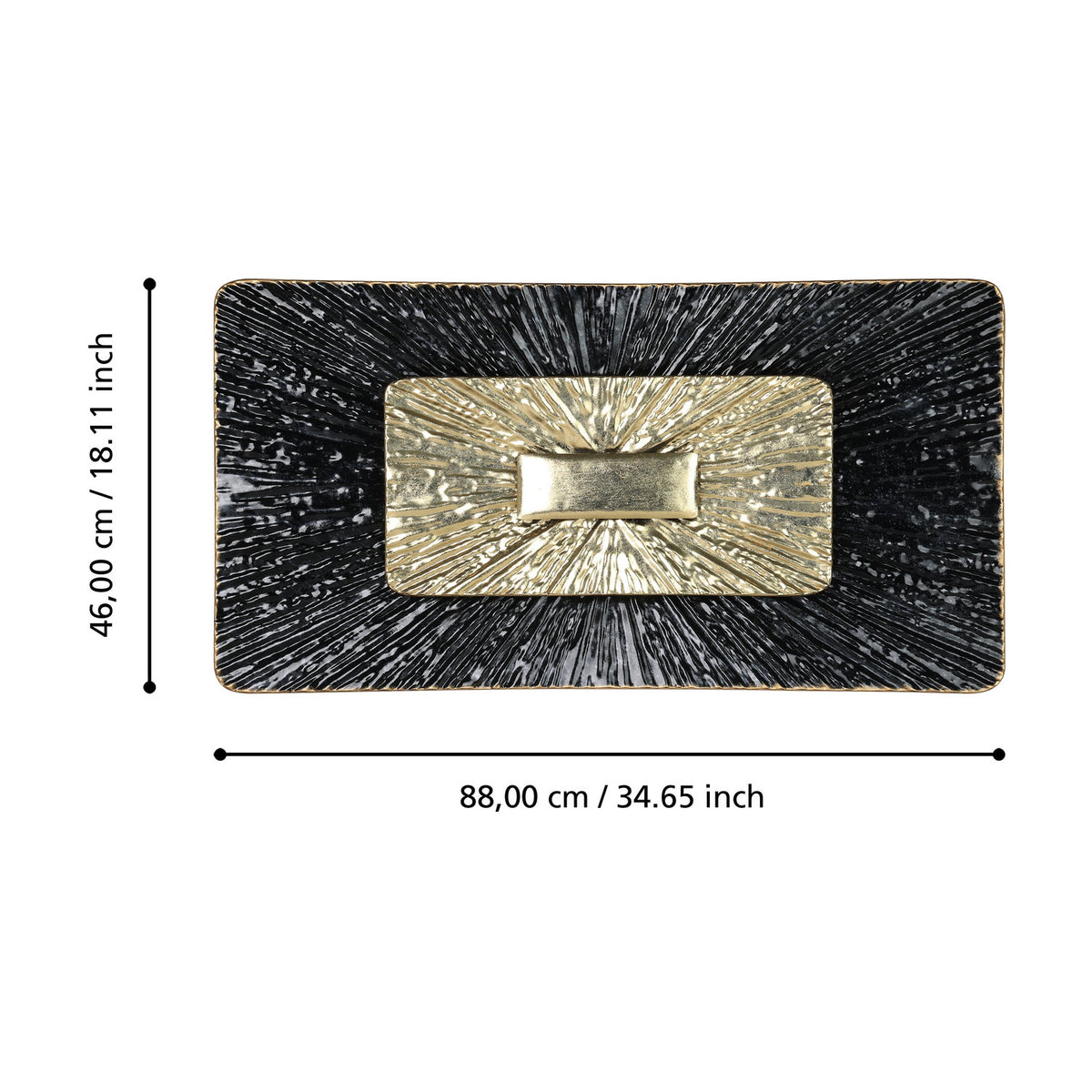 Suardi Wall Decoration 88 x 46cm - Black & Gold