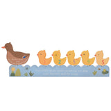 5 Little Ducks Nursery Rhyme Wooden Mantel Plaque - Blue