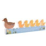 5 Little Ducks Nursery Rhyme Wooden Mantel Plaque - Blue