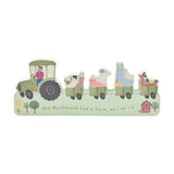 Old MacDonald Farm Tractor Wooden Mantel Plaque - Green