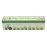 Old MacDonald Certificate Holder Wooden Keepsake Box - Green