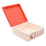 Wheels on The Bus Wooden Keepsake Box with Hinged Lid - Red
