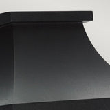 Close-up of the Turin Outdoor 1 Light Half Wall Lantern in black, set against a light gray background. This lantern is crafted from die-cast aluminum and features sleek, angular lines with a matte finish.