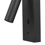 Tarifa III Adjustable LED Wall/Reading Light With USB-C - Black