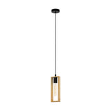 Tarnenne Wooden Pendant Light - Black & Wood