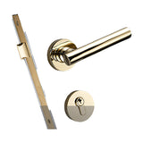 Tavrel Door Handle with False Lock (Set of 2) - Polished Brass