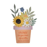 Friend Sunflower Flower Pot Wooden Plaque with Easel Stand