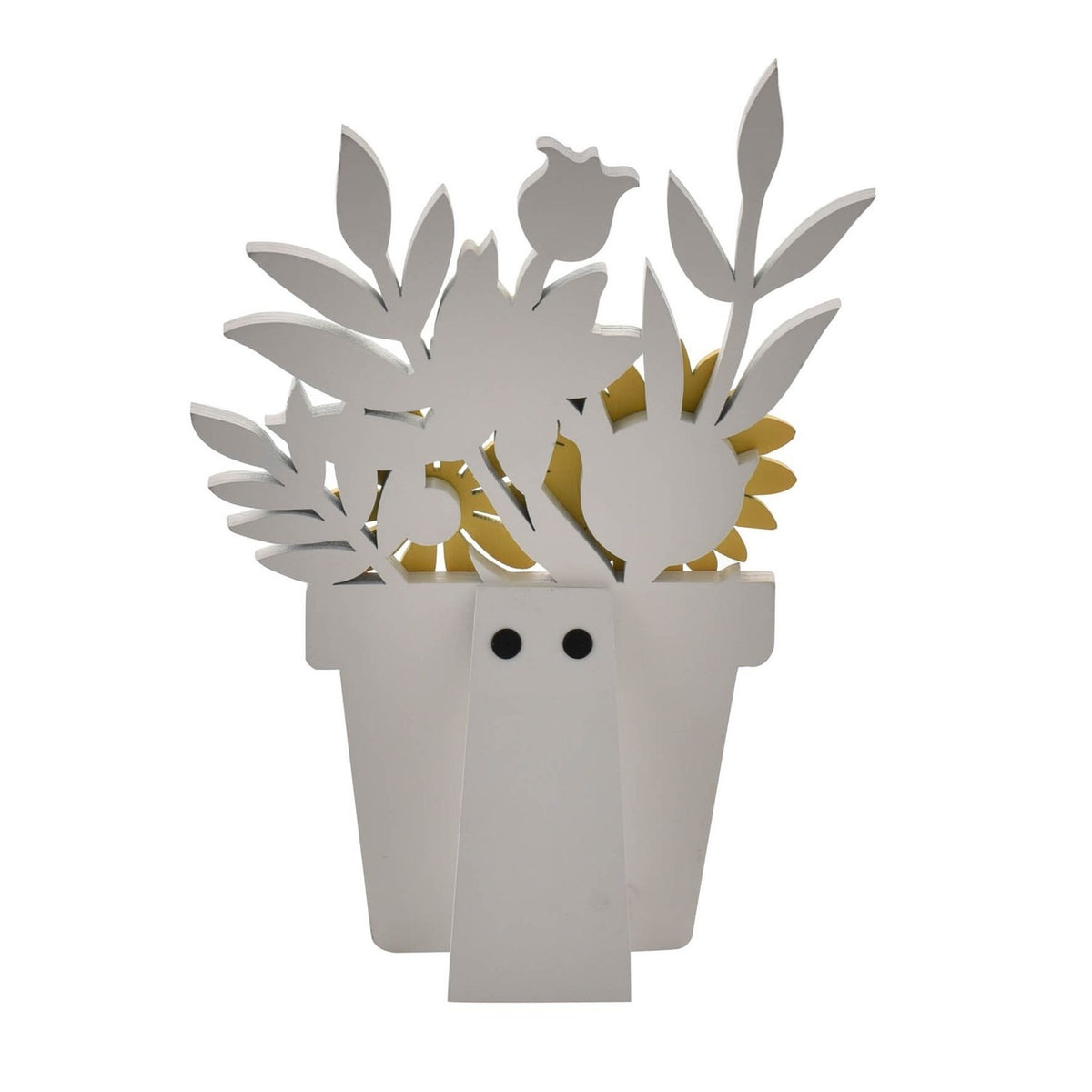 Friend Sunflower Flower Pot Wooden Plaque with Easel Stand