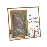 Nanna Wildflower Glass Photo Frame 6 x 4in - Clear & Gold