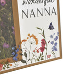 Nanna Wildflower Glass Photo Frame 6 x 4in - Clear & Gold