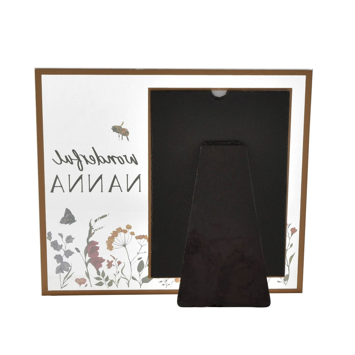 Nanna Wildflower Glass Photo Frame 6 x 4in - Clear & Gold