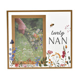 Nan Wildflower Glass Photo Frame 6 x 4in - White & Gold