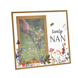 Nan Wildflower Glass Photo Frame 6 x 4in - White & Gold