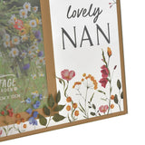 Nan Wildflower Glass Photo Frame 6 x 4in - White & Gold