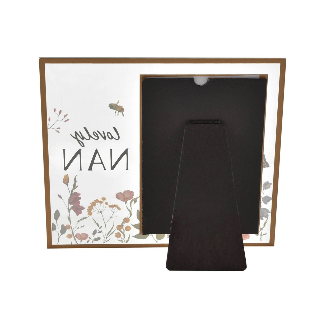 Nan Wildflower Glass Photo Frame 6 x 4in - White & Gold
