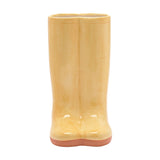 Pair of Wellies Large Glazed Ceramic Flower Vase - Yellow