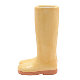 Pair of Wellies Large Glazed Ceramic Flower Vase - Yellow