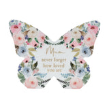 Mum Pastel Floral Butterfly Wooden Mantel Decoration - White