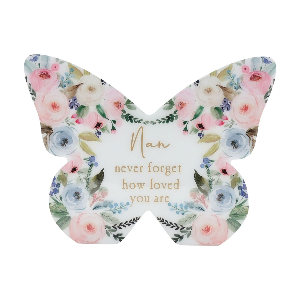 Nan Butterfly Freestanding Wooden Mantel Decoration - White