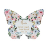 Nan Butterfly Freestanding Wooden Mantel Decoration - White