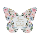 Nana Floral Print Butterfly Wooden Mantel Decoration - White