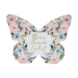 Gran Floral Print Butterfly Wooden Mantel Decoration - White