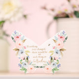 Change Floral Butterfly Wooden Mantel Decoration - White