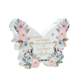 Change Floral Butterfly Wooden Mantel Decoration - White