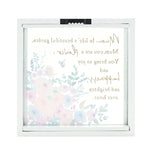 Mum Verse Watercolour Floral Framed Glass Plaque - White