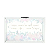 Flower and Bee Quote Framed Rectangular Glass Plaque - White