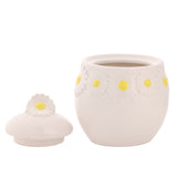 Daisy Stoneware Sugar Bowl with Lid 300ml - White & Yellow