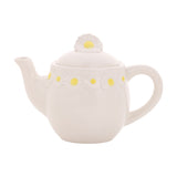 Raised Daisy Border Stoneware Teapot 700ml - White & Yellow
