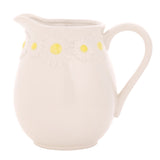 Embossed Daisy Border Stoneware Jug 300ml - White & Yellow