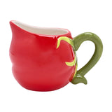 Small Tomato Stoneware Jug with Stalk Handle 280ml - Red