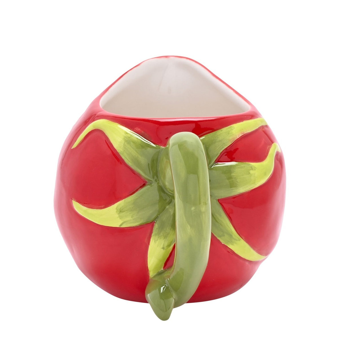 Small Tomato Stoneware Jug with Stalk Handle 280ml - Red