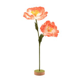 Two Flowers on Single Stem Faux Plant with Stand - Peach & Green