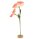 Two Flowers on Single Stem Faux Plant with Stand - Peach & Green